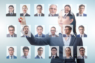 Recruitment and employment concept with businesswoman