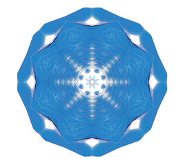 Mandala air painted snowflakes on a white background 