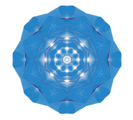 Mandala air painted snowflakes on a white background 