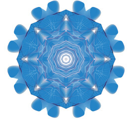 Mandala air painted snowflakes on a white background 