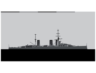HMS Lion. Royal navy battlecruiser. Vector image for illustrations and infographics.