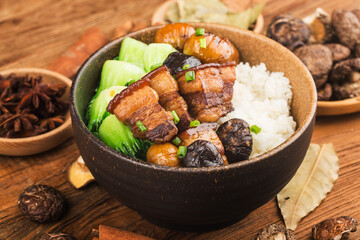 Chinese food： Braised Pork Rice