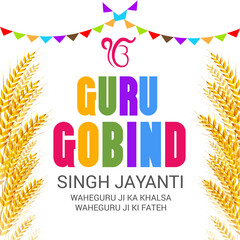 Vector illustration of a Background for Happy Guru Gobind Singh Jayanti festival for Sikh Celebration.