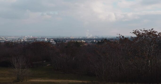 City view from a park.