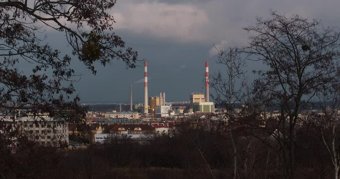 Big industry building in the city.
