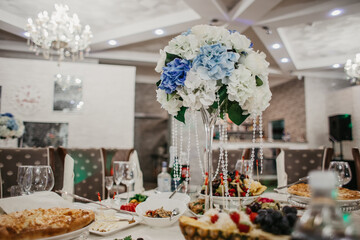 wedding table decoration. Special event table set up