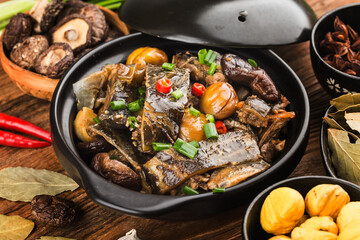 Chinese Cuisine: Braised Chestnut Turtle