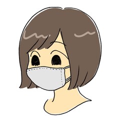 マスクをする女性