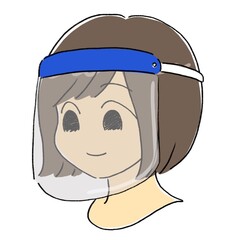 フェイスシールドをする女性