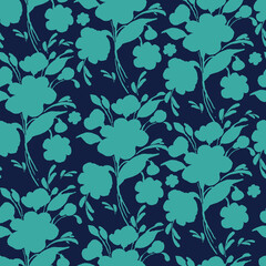  Abstract floral seamless pattern spring flowers drawn by paints on paper