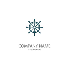 ship steering logo vector icon illustration template © dar