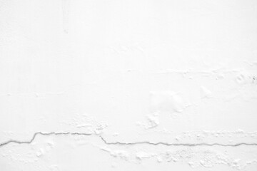 White Color Blister and Broken Concrete Wall Background.
