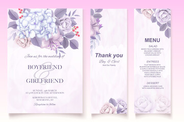 Elegant floral template wedding card