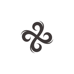 swirl wavy circle geometric motion object symbol logo vector