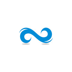 Fototapeta premium simple wavy shape blue water motion symbol logo vector