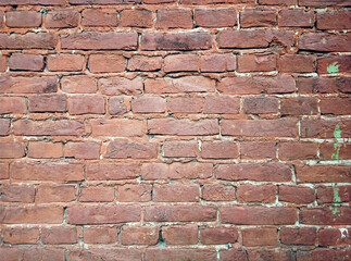 Aged grunge brick wall closeup background texture