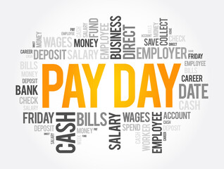 Fototapeta premium Pay Day word cloud collage, business concept background