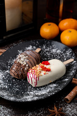 Christmas pop pastry in a dark cozy atmosphere