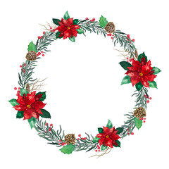 Mistletoe Christmas over white background using hand draw water colour illustration - Christmas celebration decoration object concept