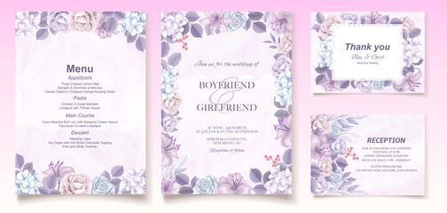 Elegant floral template wedding card