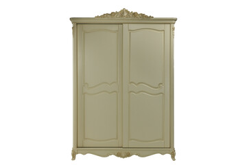 large beige wardrobe with two doors