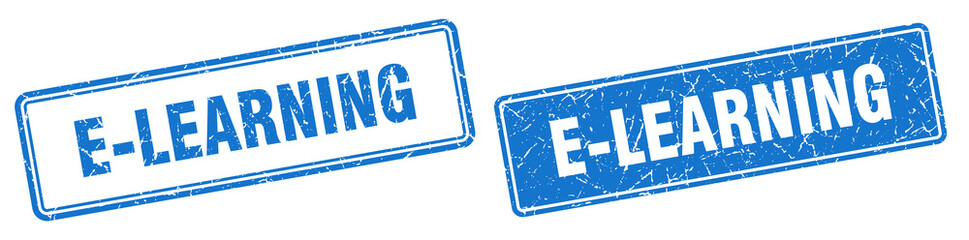 e-learning stamp set. e-learning square grunge sign