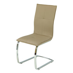 beige leather chair on white background