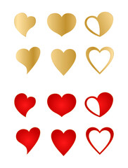 heart gold red design