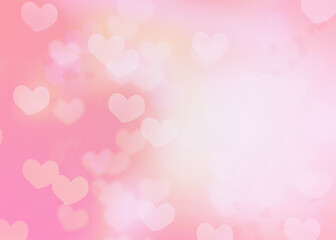 Valentine heart bokeh in pink background ,mom day