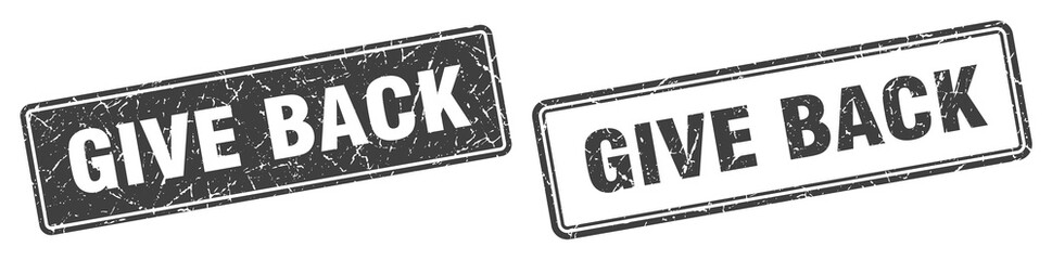 give back stamp set. give back square grunge sign