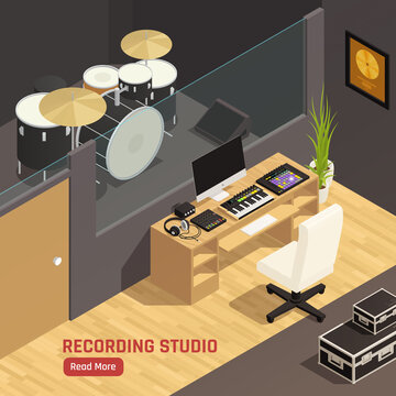 Isometric DJ Studio Interior