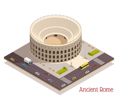 Ancient Rome Isometric Composition