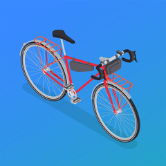 Fototapeta na wymiar Cruiser Bike Isometric Composition