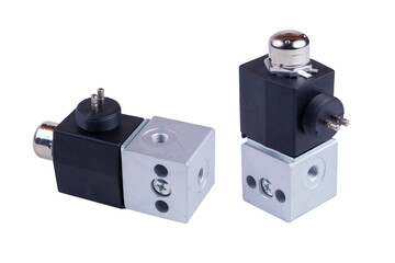 chinese truck differential lock solenoid valve isolated on white background