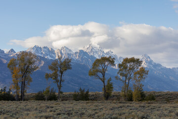 Scenic Teton Range Landscape in Wyoming in Autumn