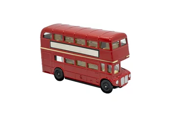 Kissenbezug famous red traditional London bus isolated over white © olga_demina