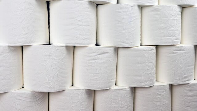 Stacked rolls of toilet paper