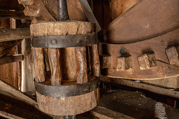 Wooden gears of a historic windmill