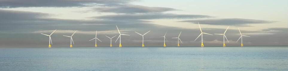 Wind Turbines in the North Sea near Aberdeen