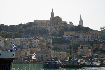 Fototapeta premium Ferry arrival at Mgarr, Gozo Island, Malta