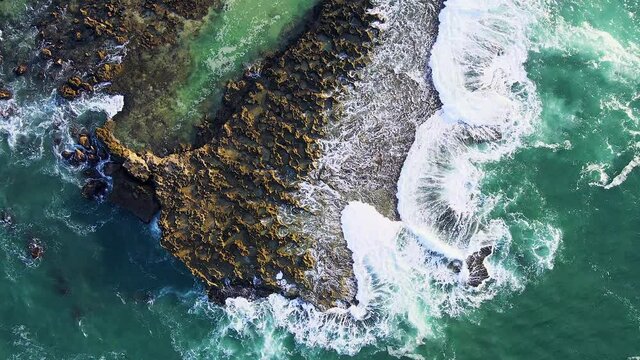 Mystical Waves Surge Tidal Pools on the North Shore of Oahu in 2020, Unique Geological Formations