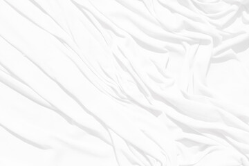 Top view Abstract White cloth background with soft waves.Wave and curve overlapping with different shadow of color,white fabric, crumpled fabric.