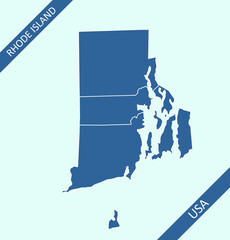 Counties map of Rhode Island