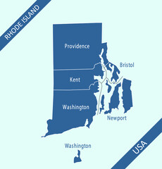 Rhode Island county map labeled