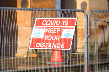 Construction building site Covid-19 health and safety sign