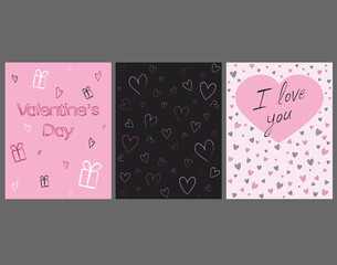 Vector illustration background valentine's day hearts and gifts
