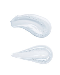 Gel texture swoosh swatch sample cosmetics isolated on white background