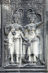 Apsara representation, Angkor Wat, Siem Reap, Cambodia, UNESCO World Heritage Site