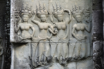Apsara dancers, Angkor Wat, Siem Reap, Cambodia,  Asia