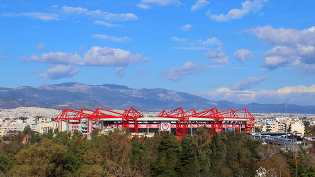 Photo of famous stadium of Olympiakos known as Karaiskaki stadium
